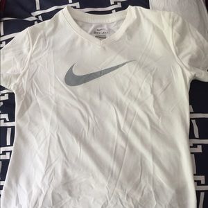 Nike dri-fit white and gray v-neck